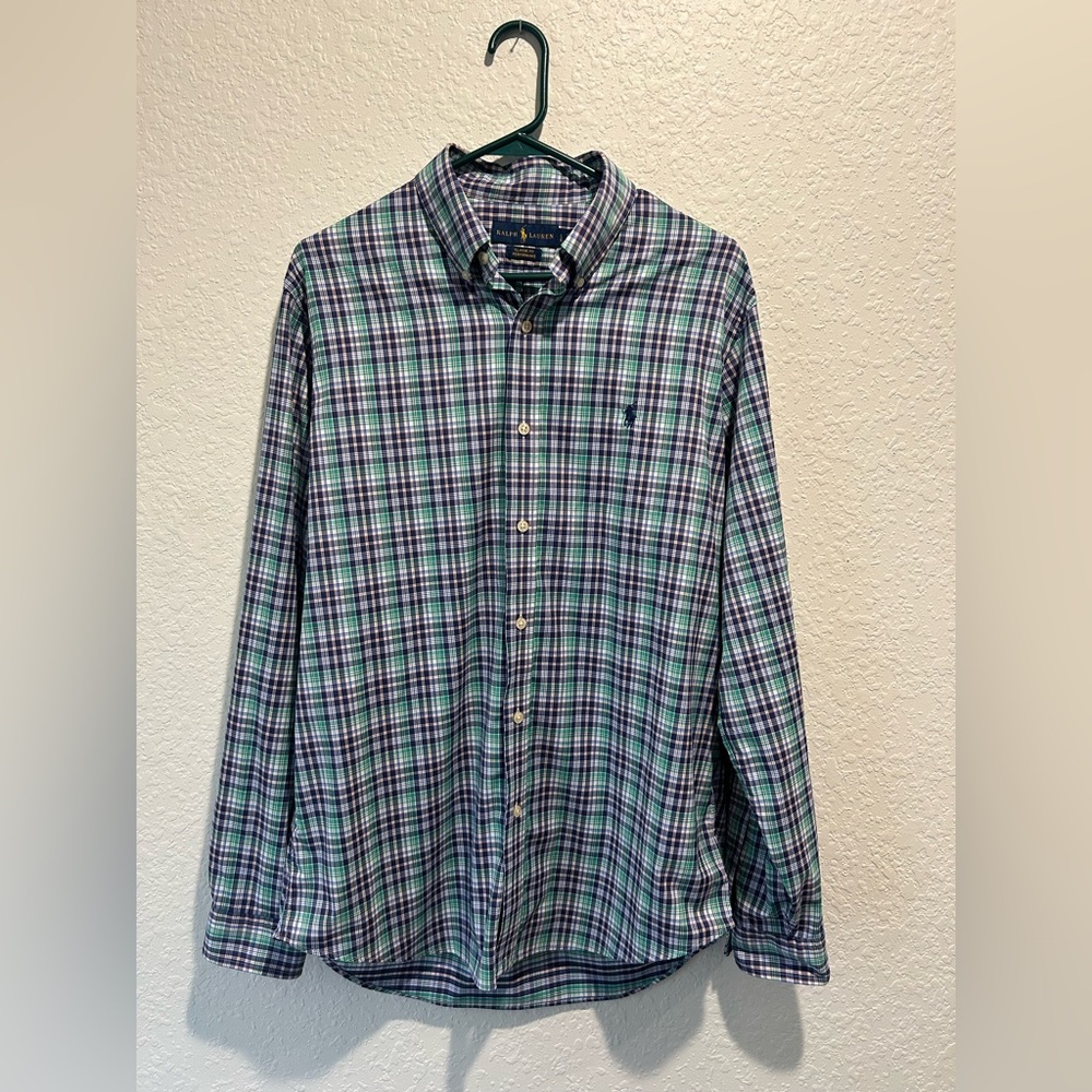 Ralph Lauren Men's Classic Fit Polo Performance Plaid Shirt Size Large